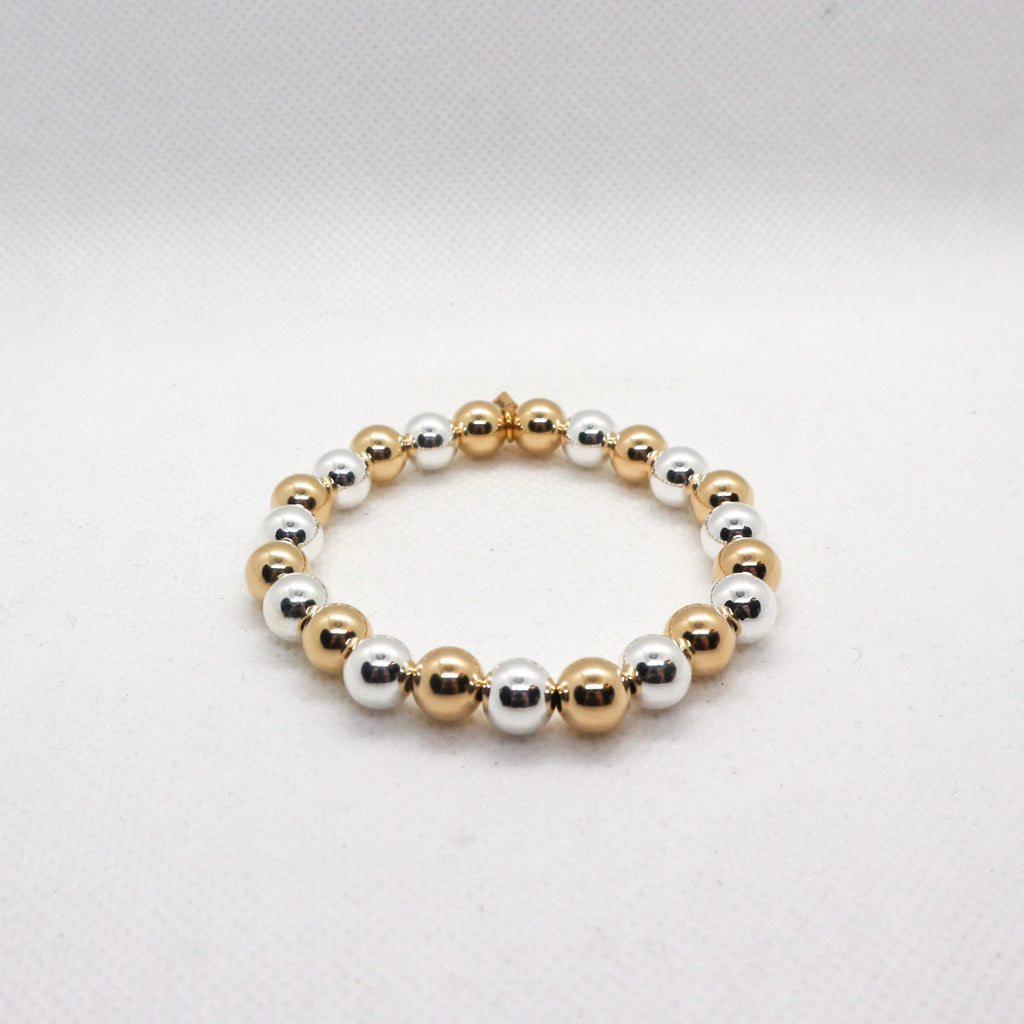 Silver & Gold 8mm - Armband