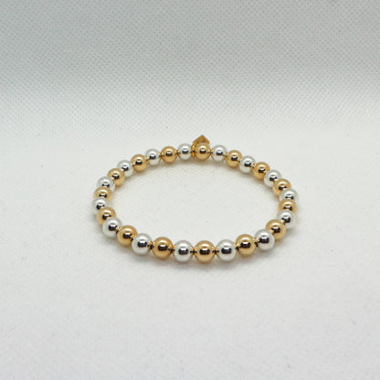 Silver & Gold 6mm - Armband