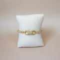 Gouden gold filled armband met strass connector van Femme V.