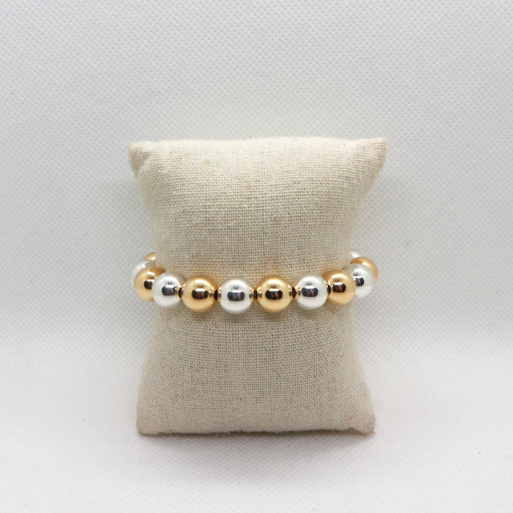 Silver & Gold 10mm - Armband