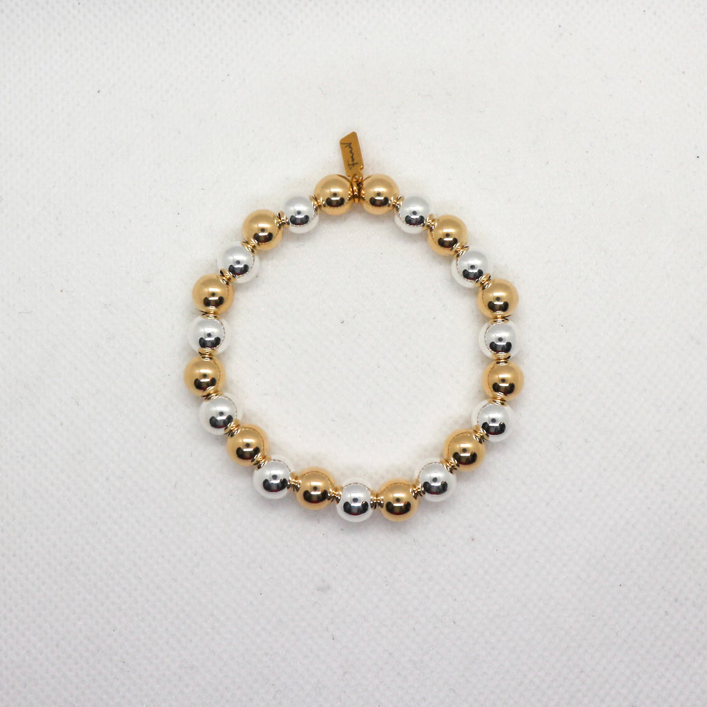 Silver & Gold 8mm - Armband