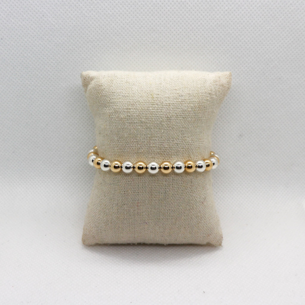 Silver & Gold 6mm - Armband